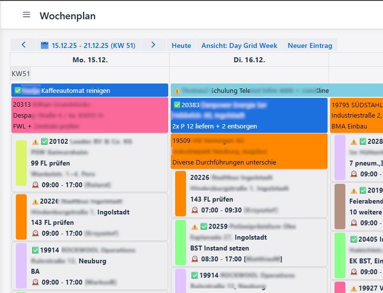 Wochenplanung in Firecontrol360